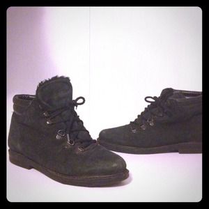 Black combat boots