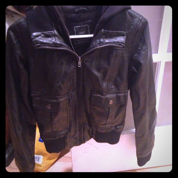 🌑OBEY leather jacket🌑