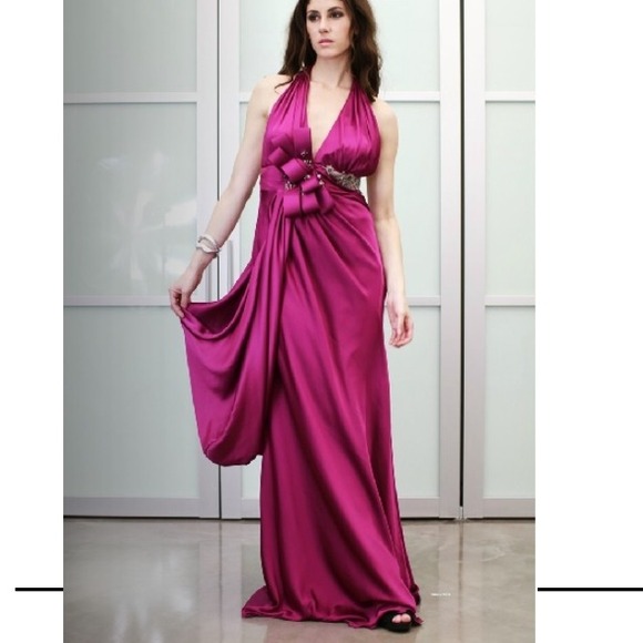 Brand new designer silk satin gown