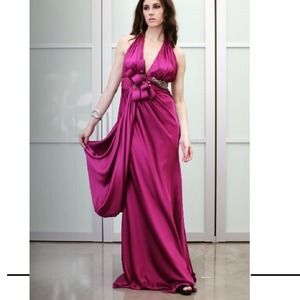 Brand new designer silk satin gown