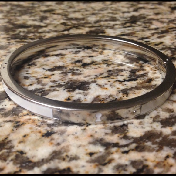 Fossil white silver iconic bangle bracelet