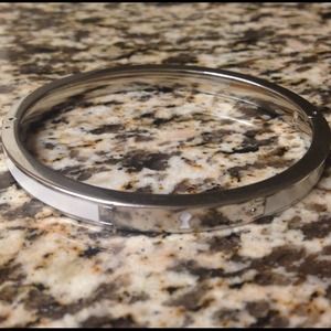 Fossil white silver iconic bangle bracelet