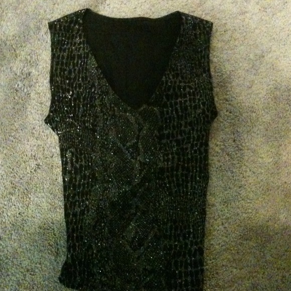 Snakeskin low cut backless tank