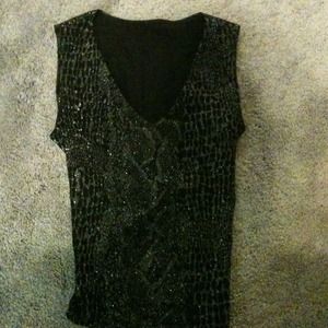 Snakeskin low cut backless tank