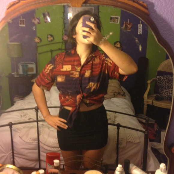 Printed tie up shirt