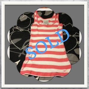 Coral striped tank top