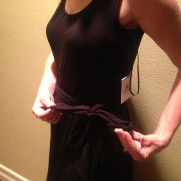 Long Maxi Tank Dress with Waist Tie - Picture 3 of 4