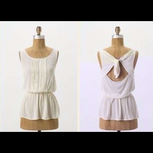 Anthropolgie Pintuck Peplum Blouse