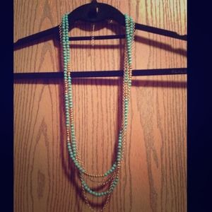 ❌SOLD❌ Turquoise and Gold Layered Necklace