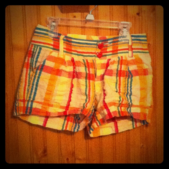 Multi-colored plaid shorts