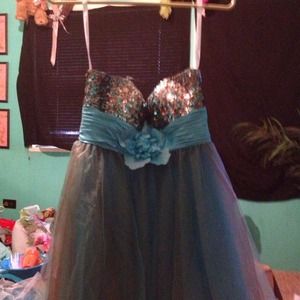 Three dresses sizes 4 & 8 & 18