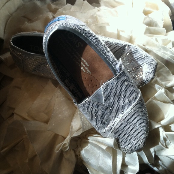 Silver Glitter TOMS