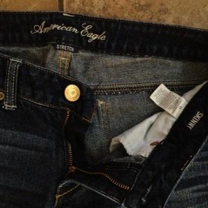 Ae dark wash skinny jeans