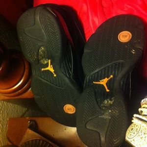 Light pink and black Jordan's