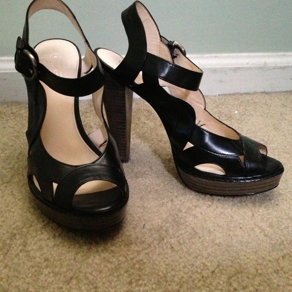 Coach platform peeptoes