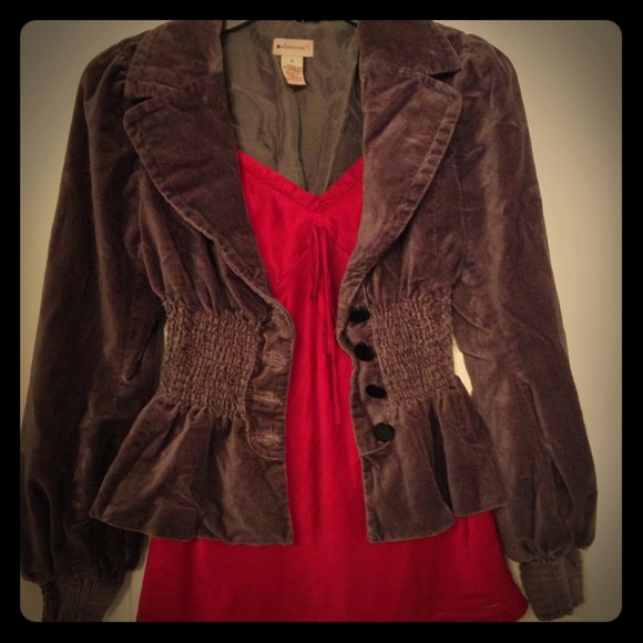 Anthroplogie Elevenses Velvet Blazer Size 6