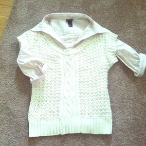 striped H&M button up( sweater not included)