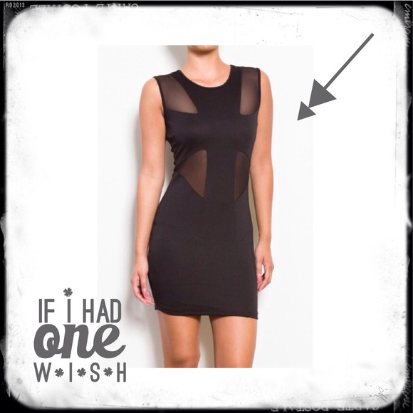 Black Mesh Bodycon Dress