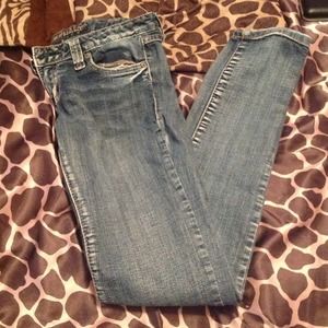 Blue asphalt skinny jeans
