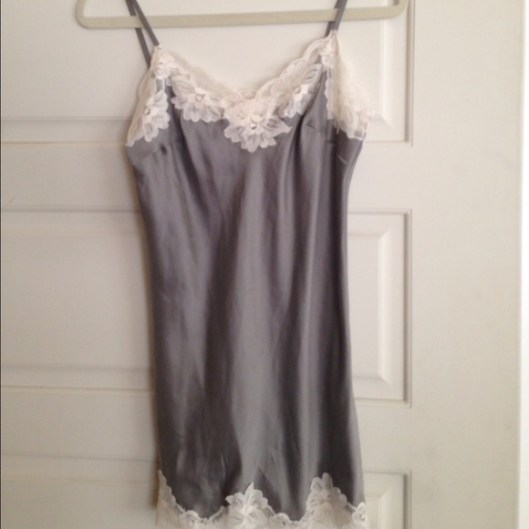 100% silk tank, vintage grey
