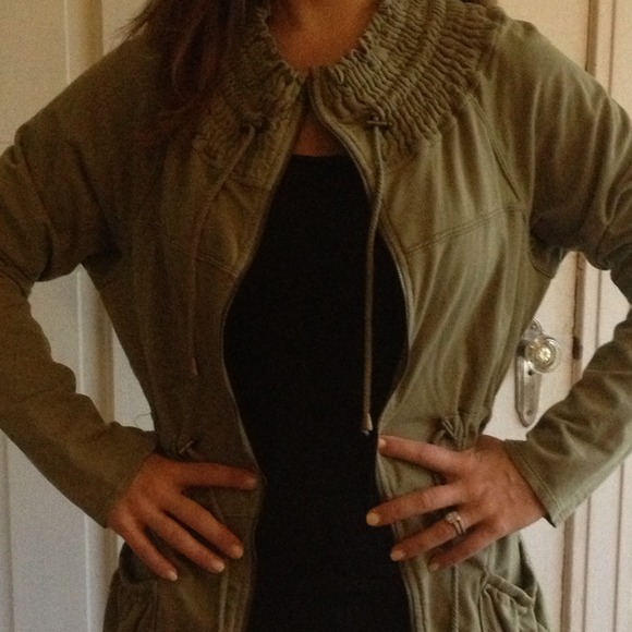 More photos of my anthro green zip up!!