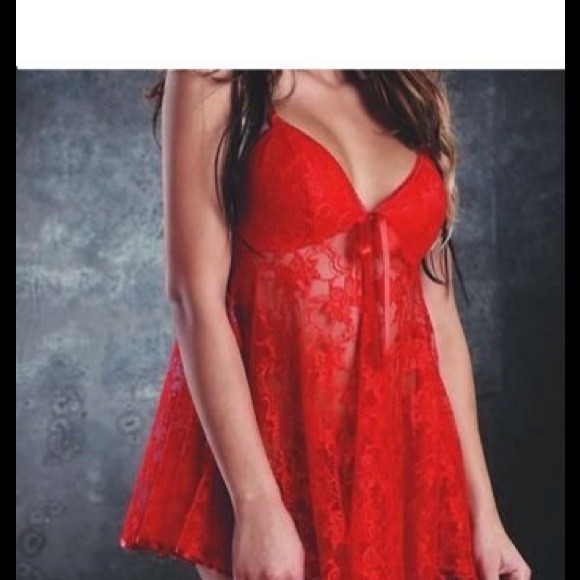 Lingerie + G string Set Red New