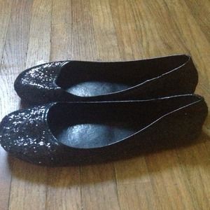 Sparkly black flats