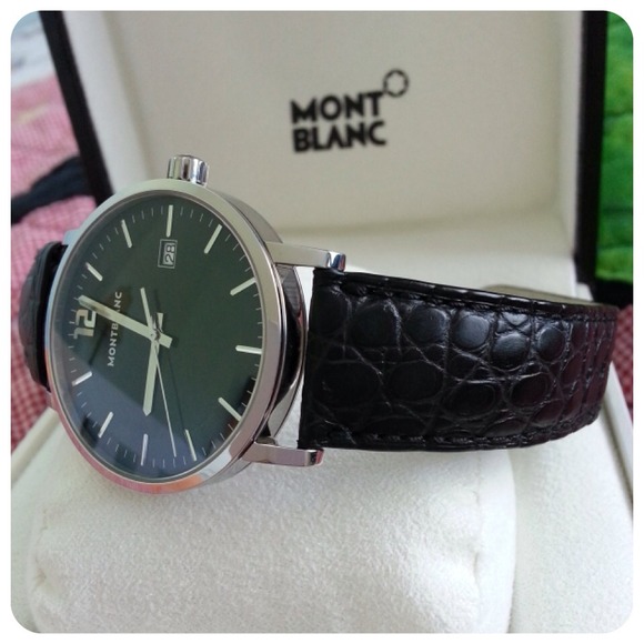 Authentic Montblanc MEN'S Watch Alligator Leather - Picture 1 of 5