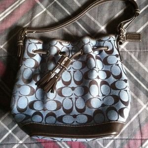 Small blue authentic coach bag