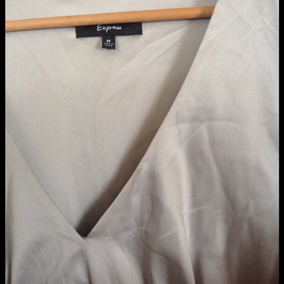 Silver satiny baby doll top - Picture 2 of 4