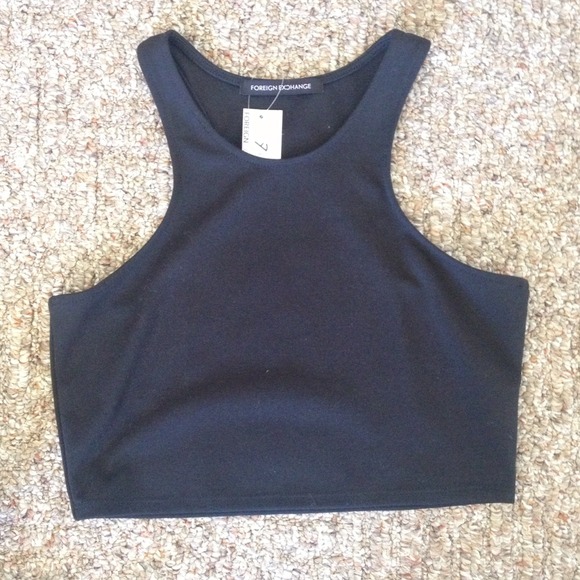 SOLD! Black racer front crop top - Picture 2 of 4