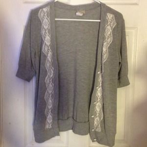 🌟TRADED🌟 Grey Cardigan With Lace Detail