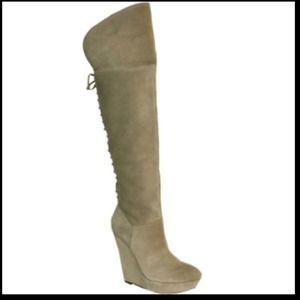 Bakers "Garcia" Over the Knee Taupe Suede Boot