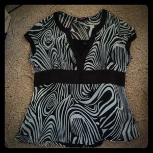 Black and white blouse size 14