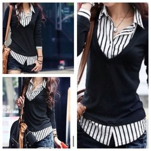 Black and white stripe shirt