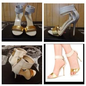 Stilettos w/ golden metallic strap