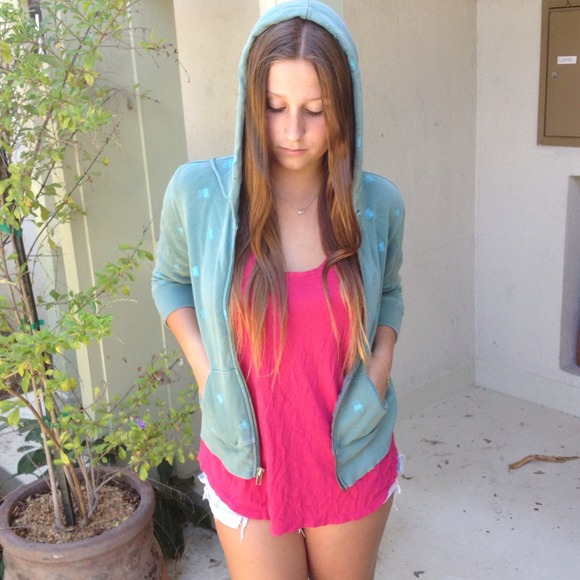 Owl teal hoodie