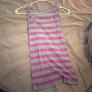 Purple striped tank top