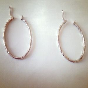 Silver oval hoops