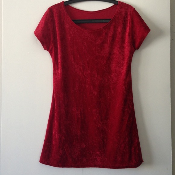 Red velvet dress