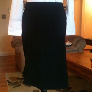 Black ruffled pencil skirt