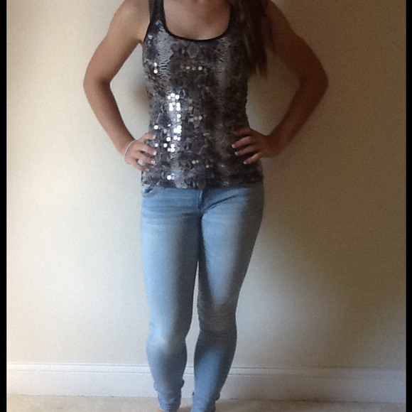 Wet seal sequin tank top