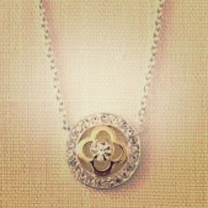 Stella & Dot Pave Clover Necklace