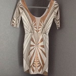 Sold! Bebe  Geometric foil print dress, bundled