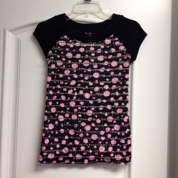 NWT Girls Pink/Black Top👧