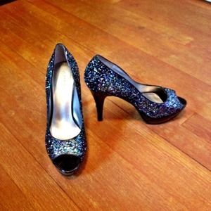 Blue glitter heels reserved for monicascloset