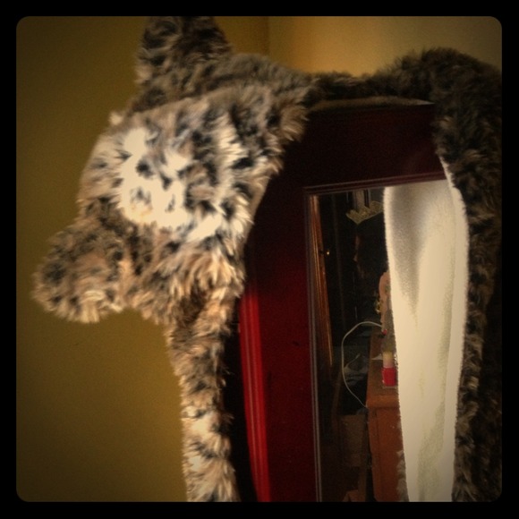 Leopard "spirit hood" winter hat/scarf