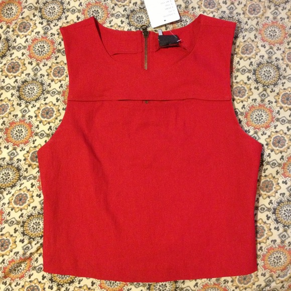 Red crop top