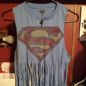 Superman *hand-made* Fringe Top
