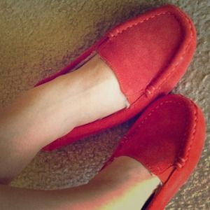 Orange suede shoes